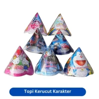 Topi Ulang Tahun Kerucut Karakter / Topi Ultah / Topi Kerucut Karakter Anak